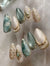 Press-On Nails with Teal to Ombre Glitter