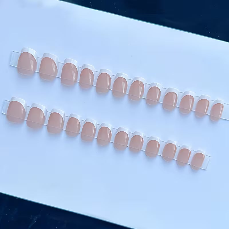 24pcs Short Square French Press-On Nails