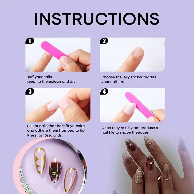 24pcs Medium Almond Press On Nails