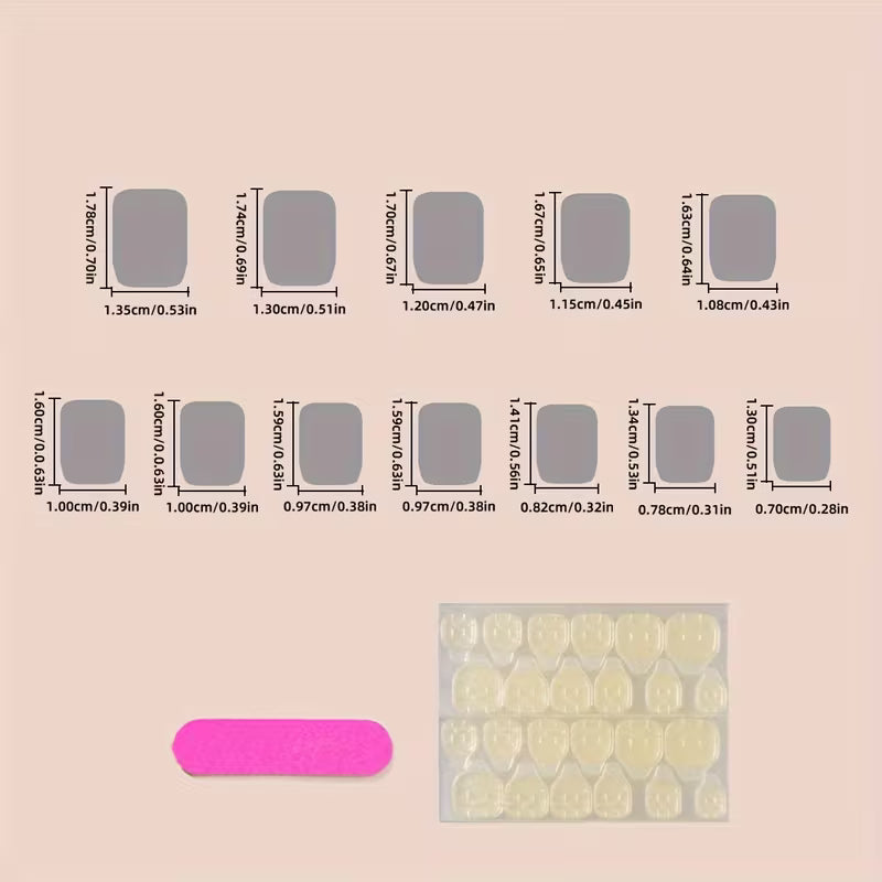 24pcs Almond Shape Short Press-On Nails