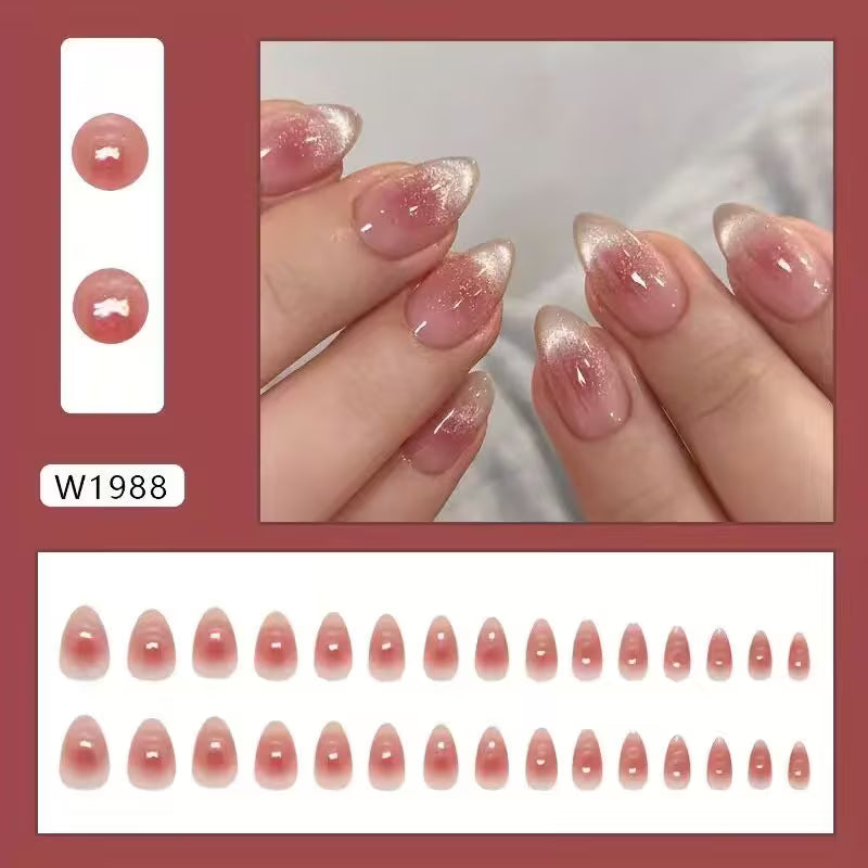 Almond Shape Short Press-On Nails