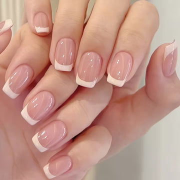24pcs Short Square French Press-On Nails
