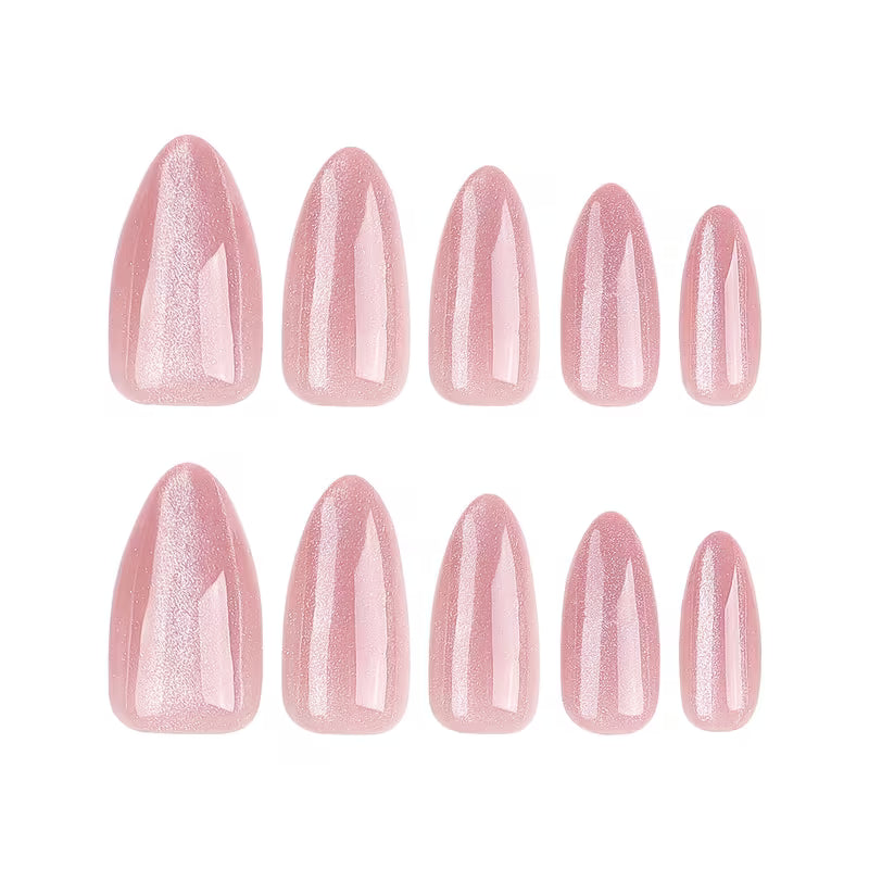 24pcs Upgraded Stylish Pink Almond-Shaped Press-On Nails