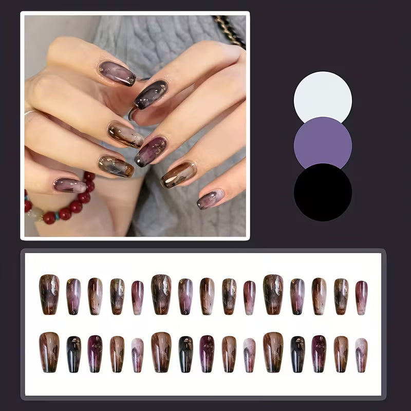 30pcs NAIL NINA Luxury Ombre Press On Nails
