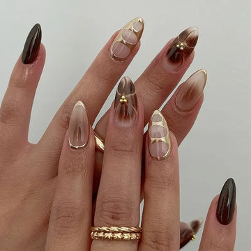 [24pcs French Press-On Nails Set] 24pcs Almond-Shaped