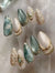 Press-On Nails with Teal to Ombre Glitter