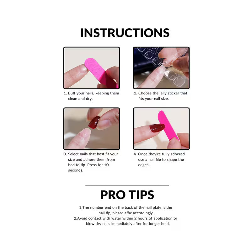 24pcs Burgundy Deep Red Press-On Nails