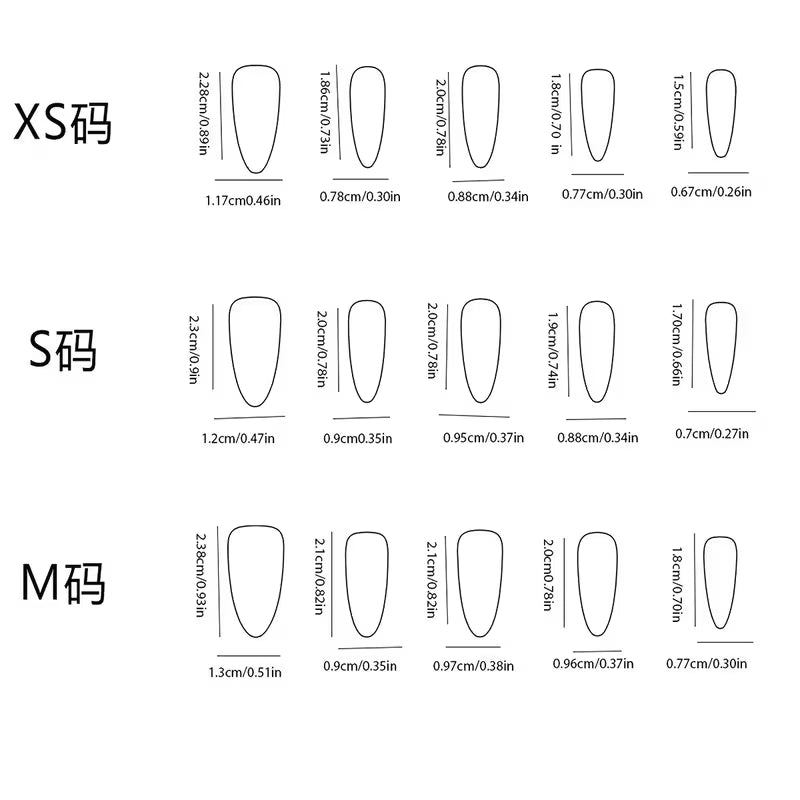 10pcs Detachable Almond-Shaped Press-On Nails