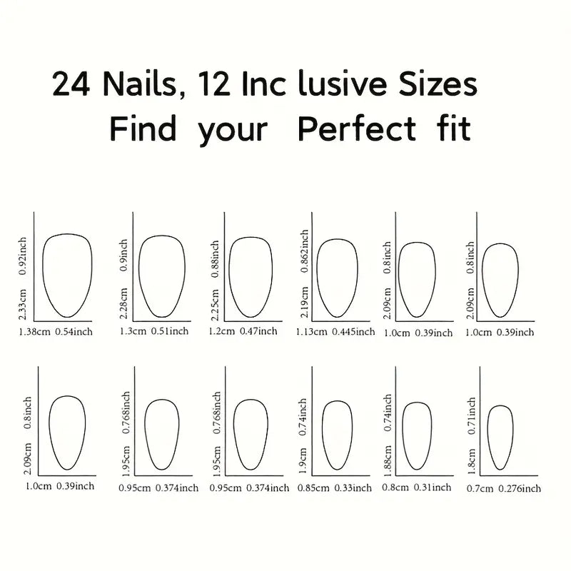 24pcs Glossy Wine Red Short Almond Nail