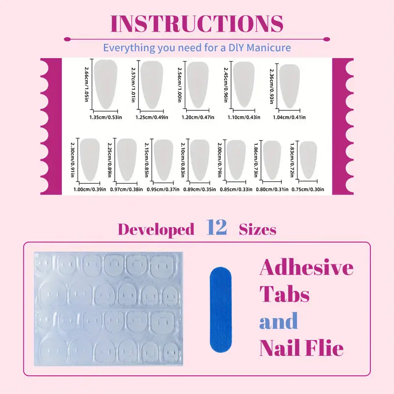 24pcs Burgundy Almond French False Nails