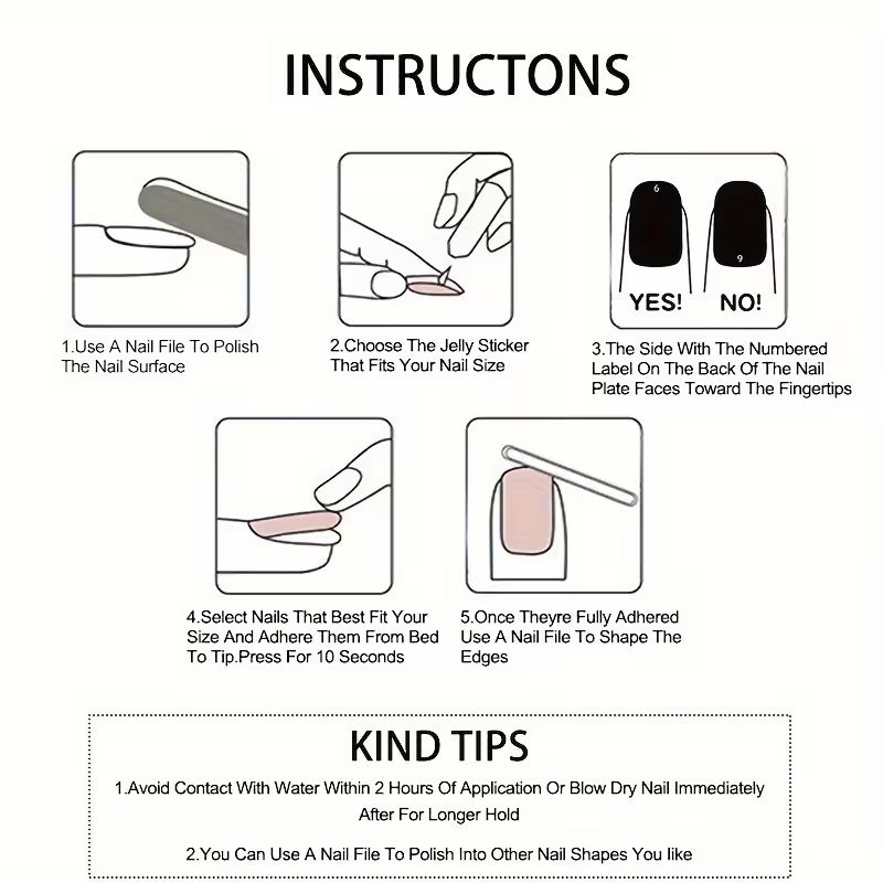 24pcs Pink Gradient Press On Nails