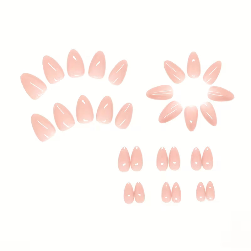 30pcs Nude Pink Short Almond Press-On Nails