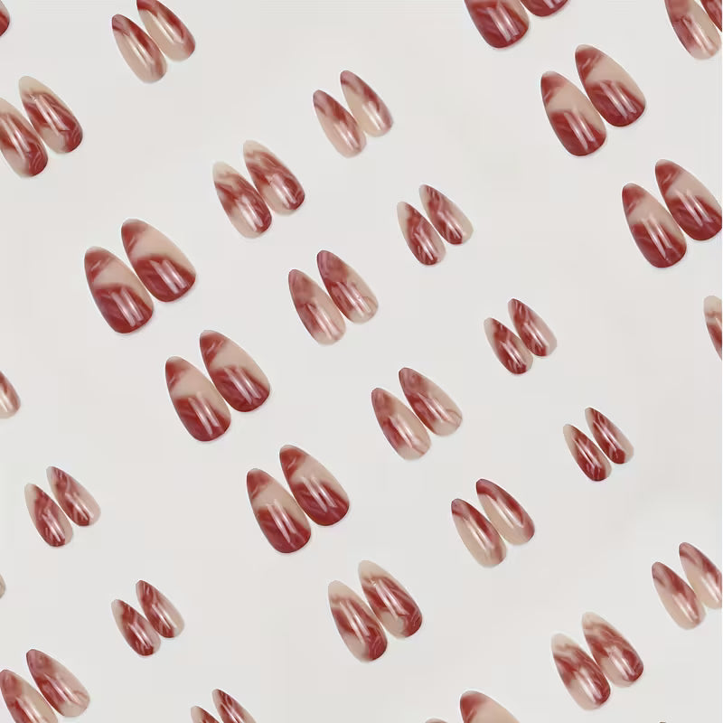 24pcs Almond-Shaped Press-On Fake Nails