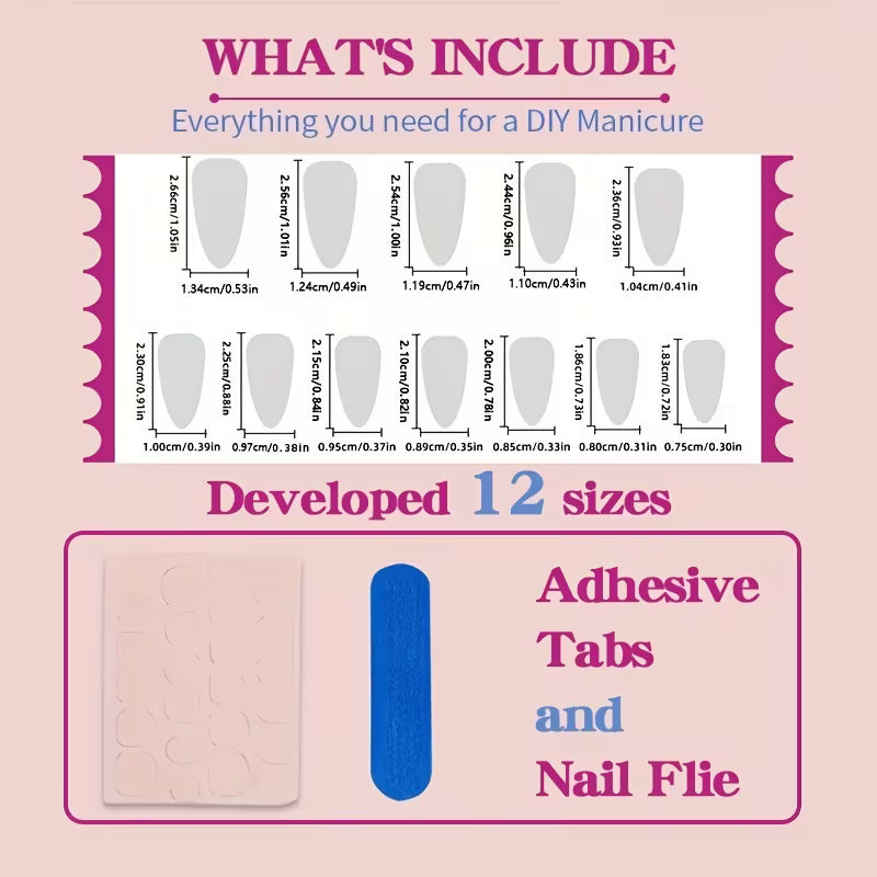 24pcs Chic White Nail Tips Fake Nails Set