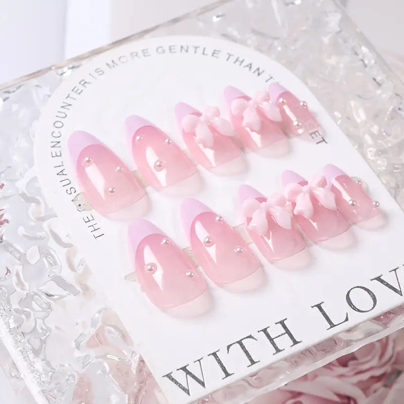 24pcs Michelleccy Almond-Shaped Press-On Nails