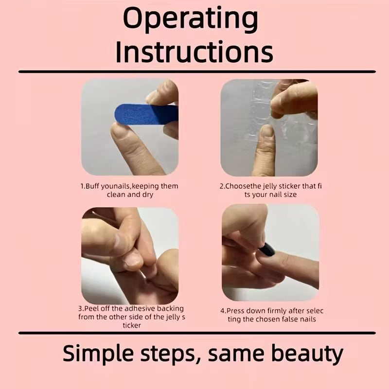 24pcs Short Press-On Nails - Water Droplet Shape