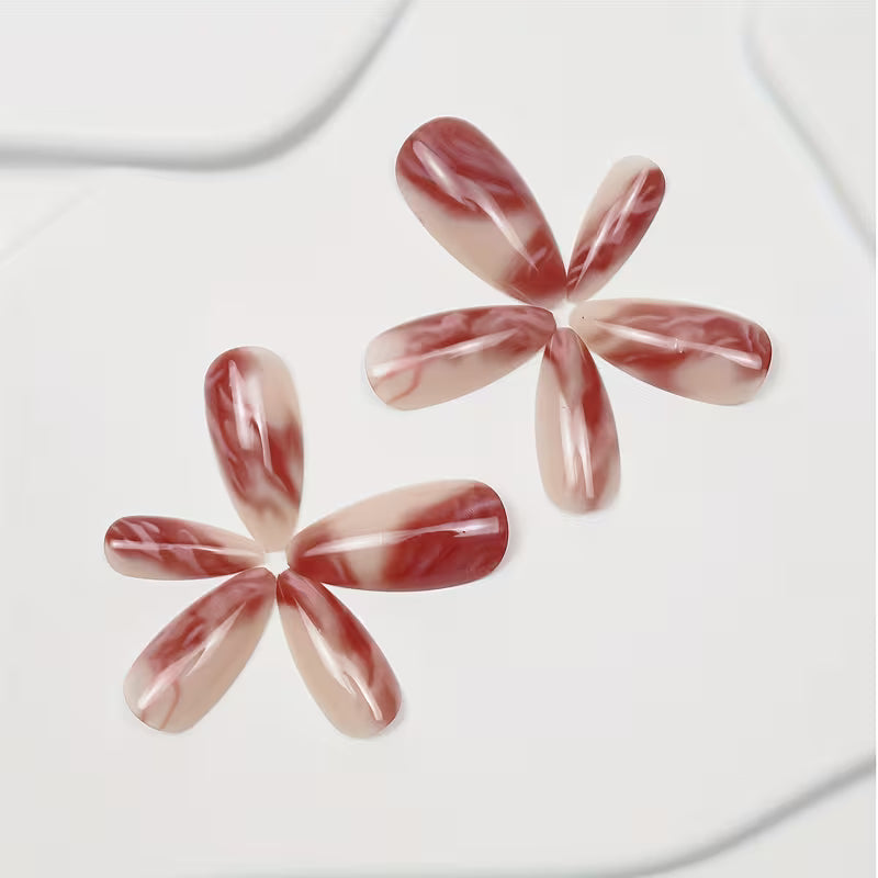 24pcs Almond-Shaped Press-On Fake Nails