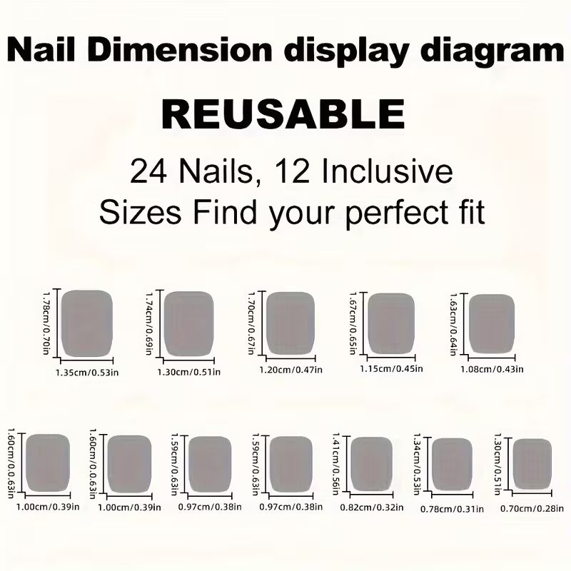 24pcs Romantic Floral Press-On Nails