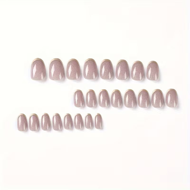 24pcs Almond Shape Short Press-On Nails
