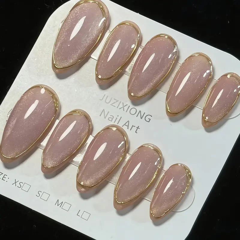 10pcs Handmade Almond Shaped Press-On Nails
