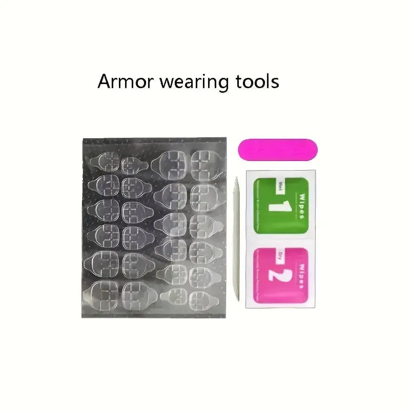 10pcs Handmade Short Press-On Nails - Pink Cat Eye