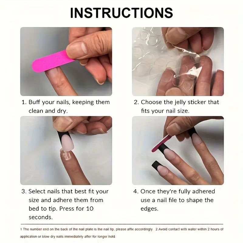 24-Piece Press On Nails Set - Square Shape