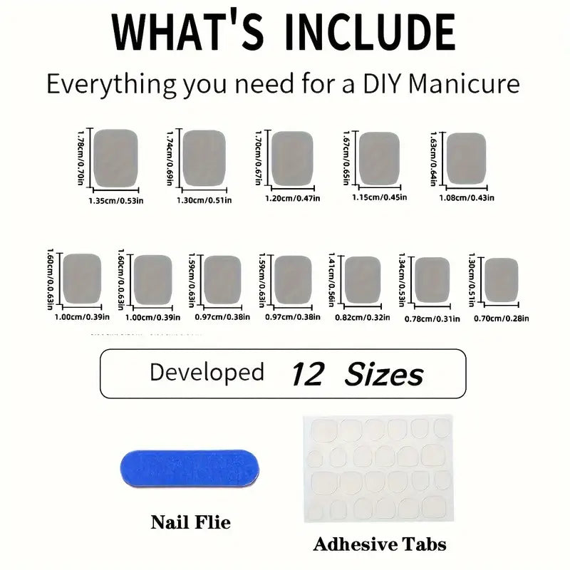 24-Piece Press On Nails Set - Square Shape