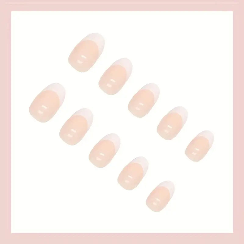 24pcs Chic French Almond Press-On Nails Set