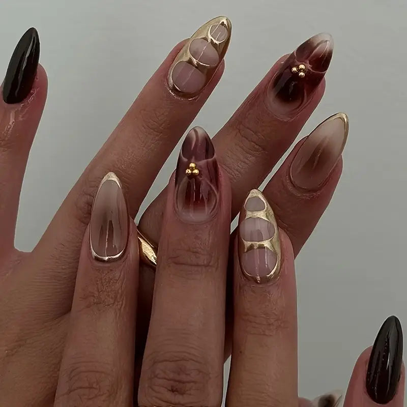 24pcs Medium Almond Press On Nails