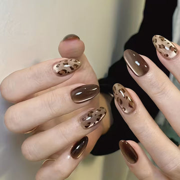 10pcs Detachable Almond-Shaped Press-On Nails