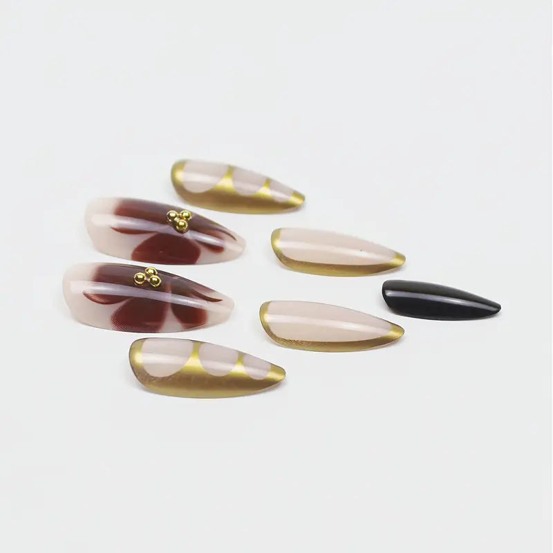 [24pcs French Press-On Nails Set] 24pcs Almond-Shaped