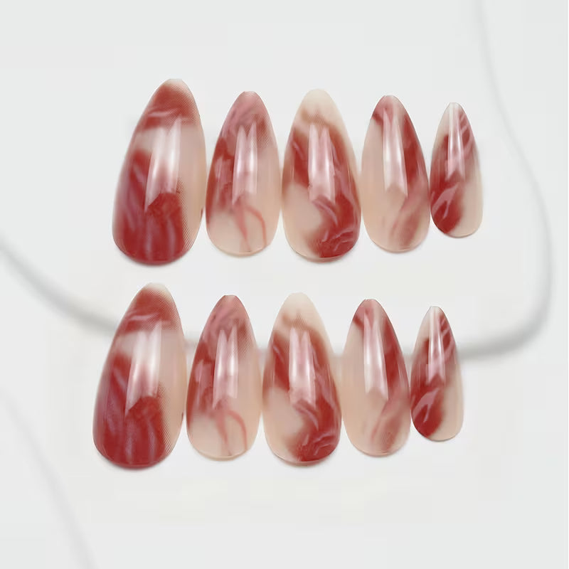 24pcs Almond-Shaped Press-On Fake Nails