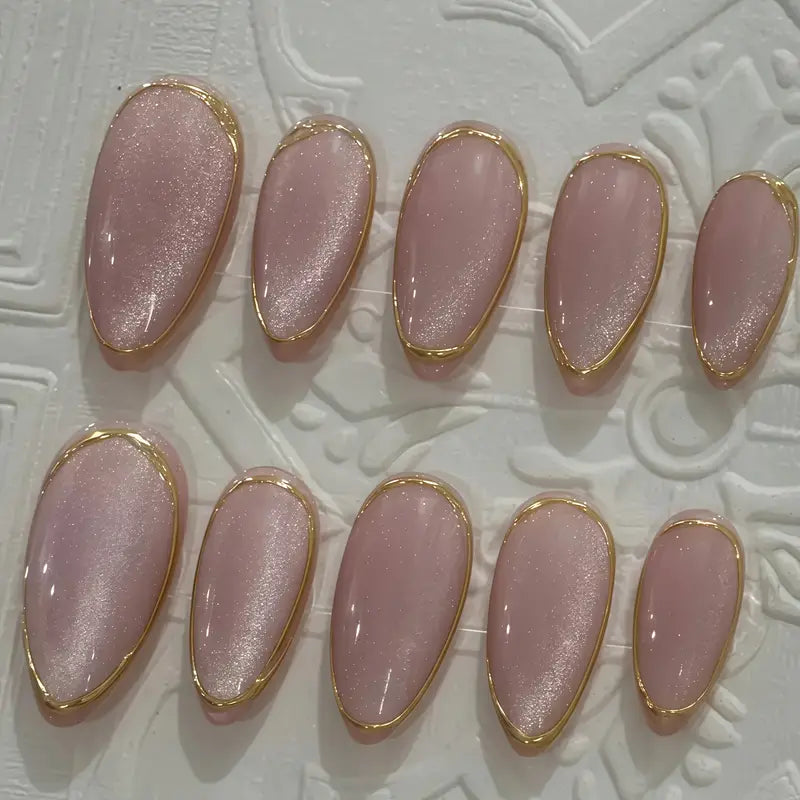 10pcs Handmade Almond Shaped Press-On Nails