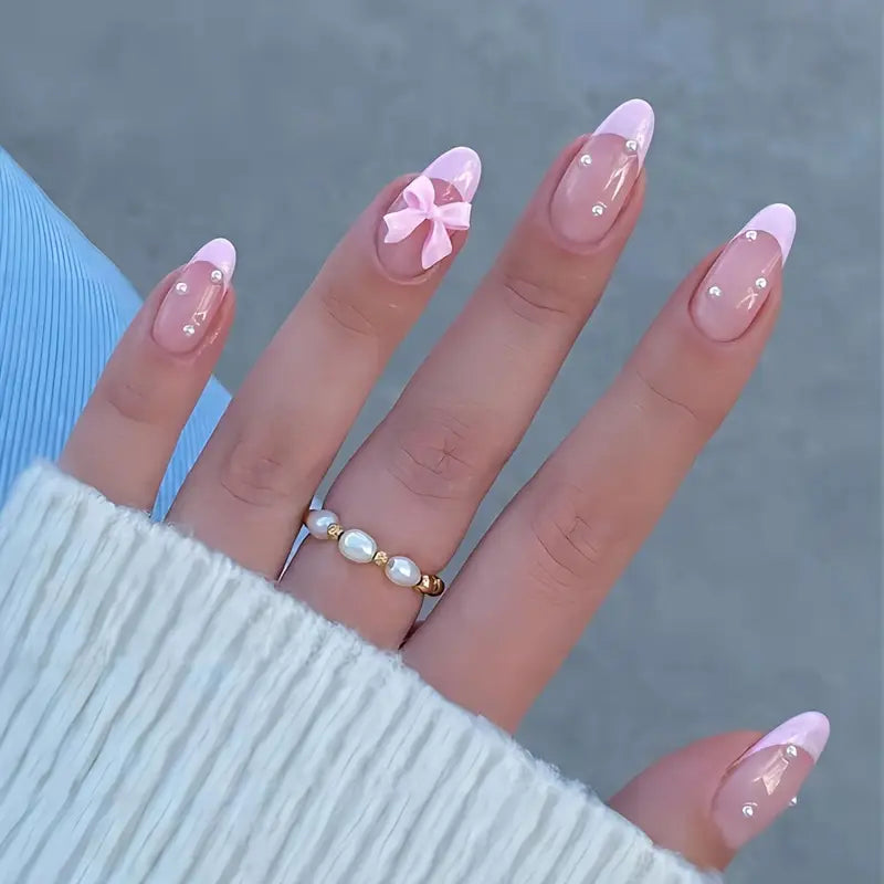 24pcs Michelleccy Almond-Shaped Press-On Nails