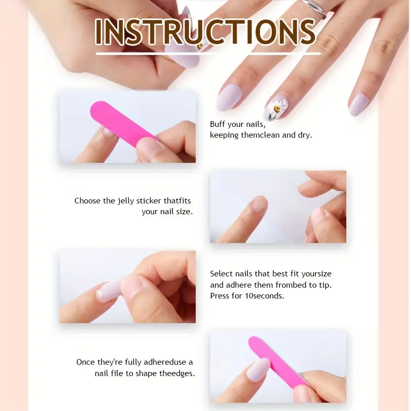 24pcs White French Tip Press On Nails - Medium Almond Shape