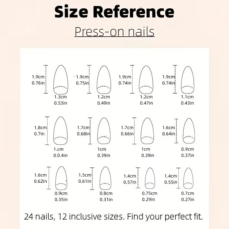 24pcs European Press-On Nails