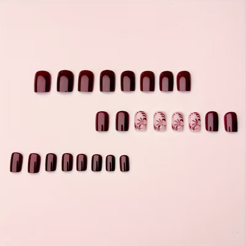 24pcs Romantic Floral Press-On Nails