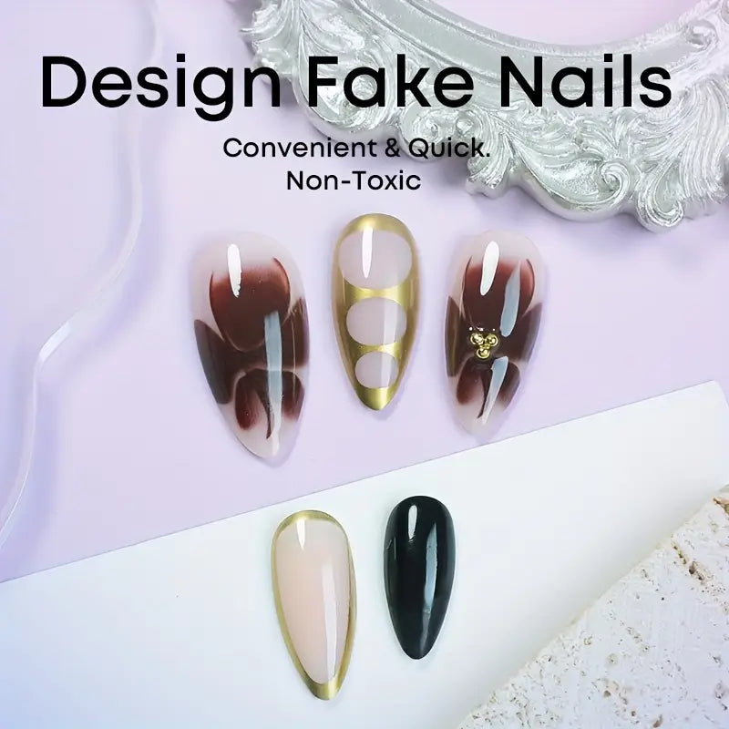 24pcs Medium Almond Press On Nails
