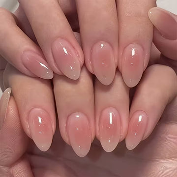 30pcs Nude Pink Short Almond Press-On Nails
