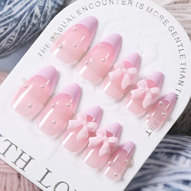 24pcs Michelleccy Almond-Shaped Press-On Nails