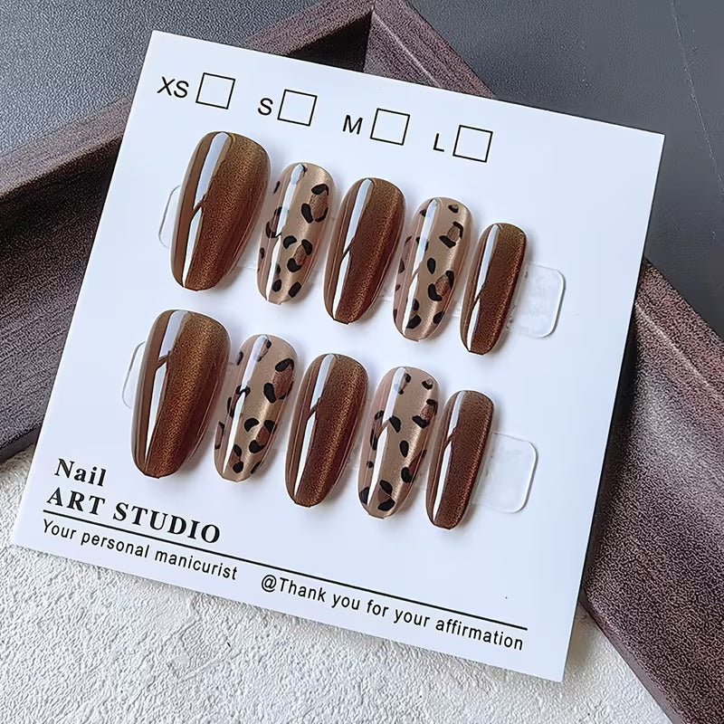 10pcs Detachable Almond-Shaped Press-On Nails
