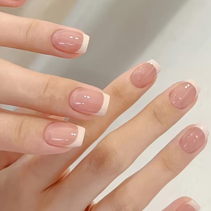 24pcs Short Square French Press-On Nails