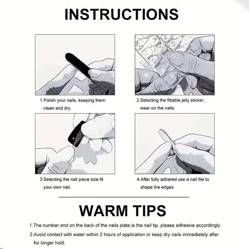 10pcs Detachable Almond-Shaped Press-On Nails