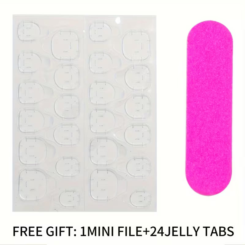 24pcs Pink Gradient Press On Nails