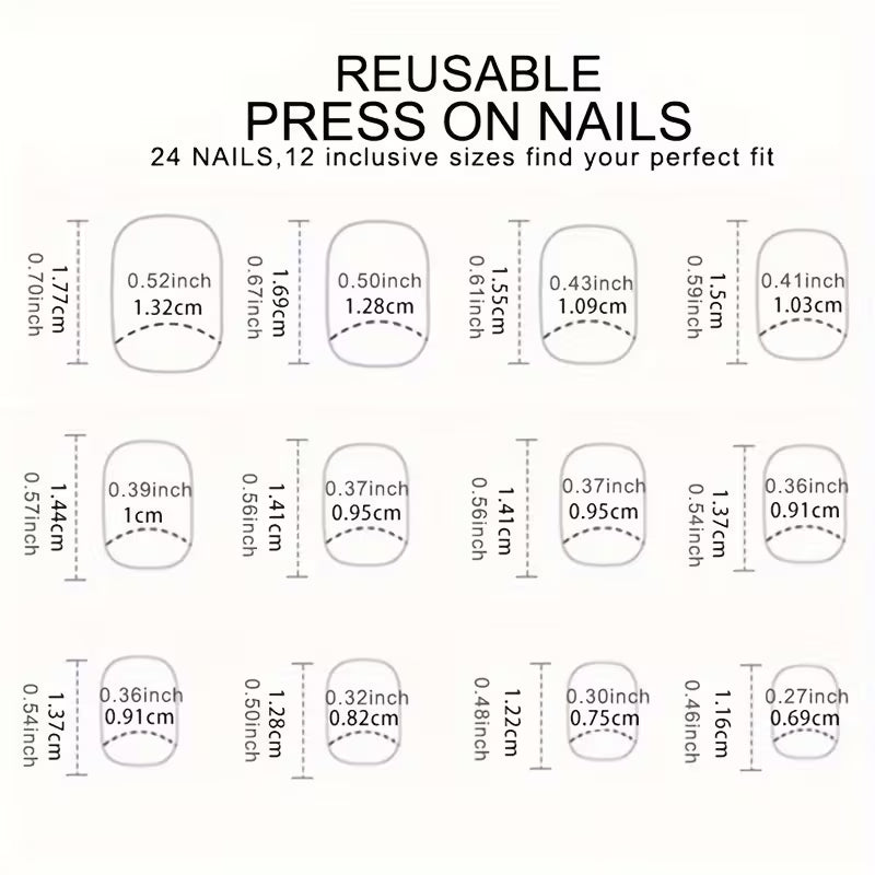 24pcs Pink Gradient Press On Nails