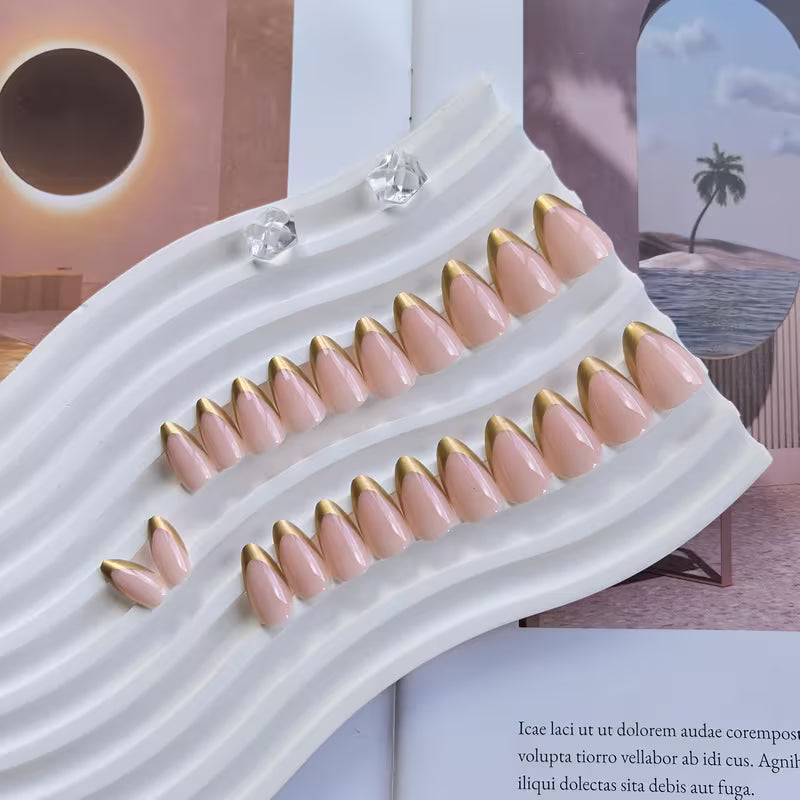 24pcs ARTAUG Golden French Press- Nails