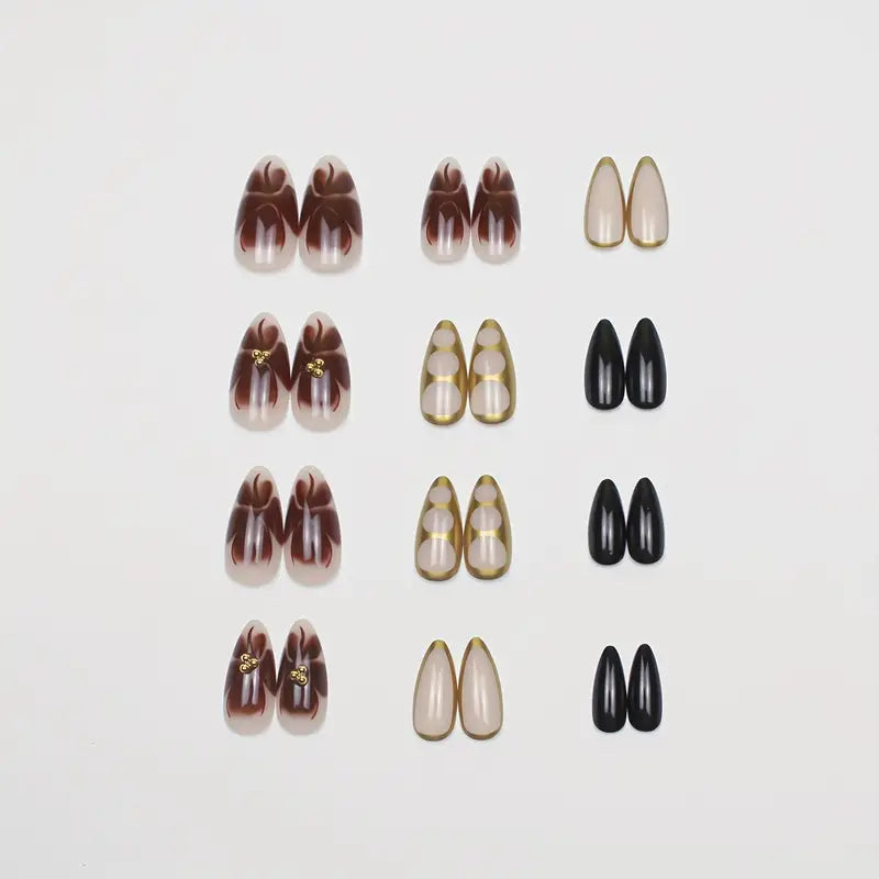 [24pcs French Press-On Nails Set] 24pcs Almond-Shaped