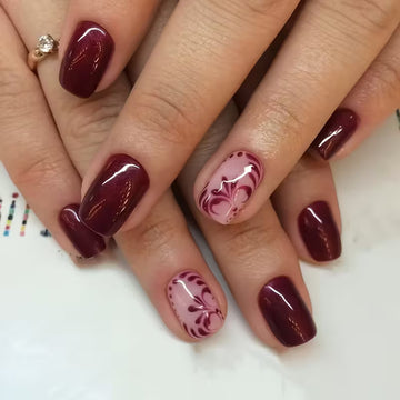 24pcs Romantic Floral Press-On Nails
