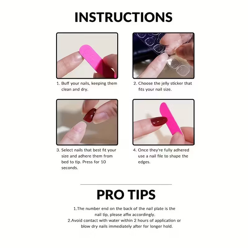 24pcs of Almond-Shaped Black Press On Nails