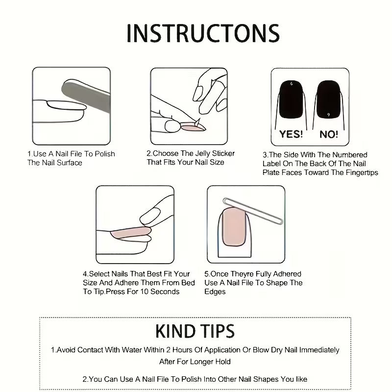 24pcs Glossy Red False Nails - Short Square